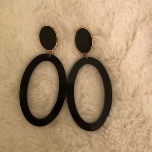 Black and Gold Hanging Earrings